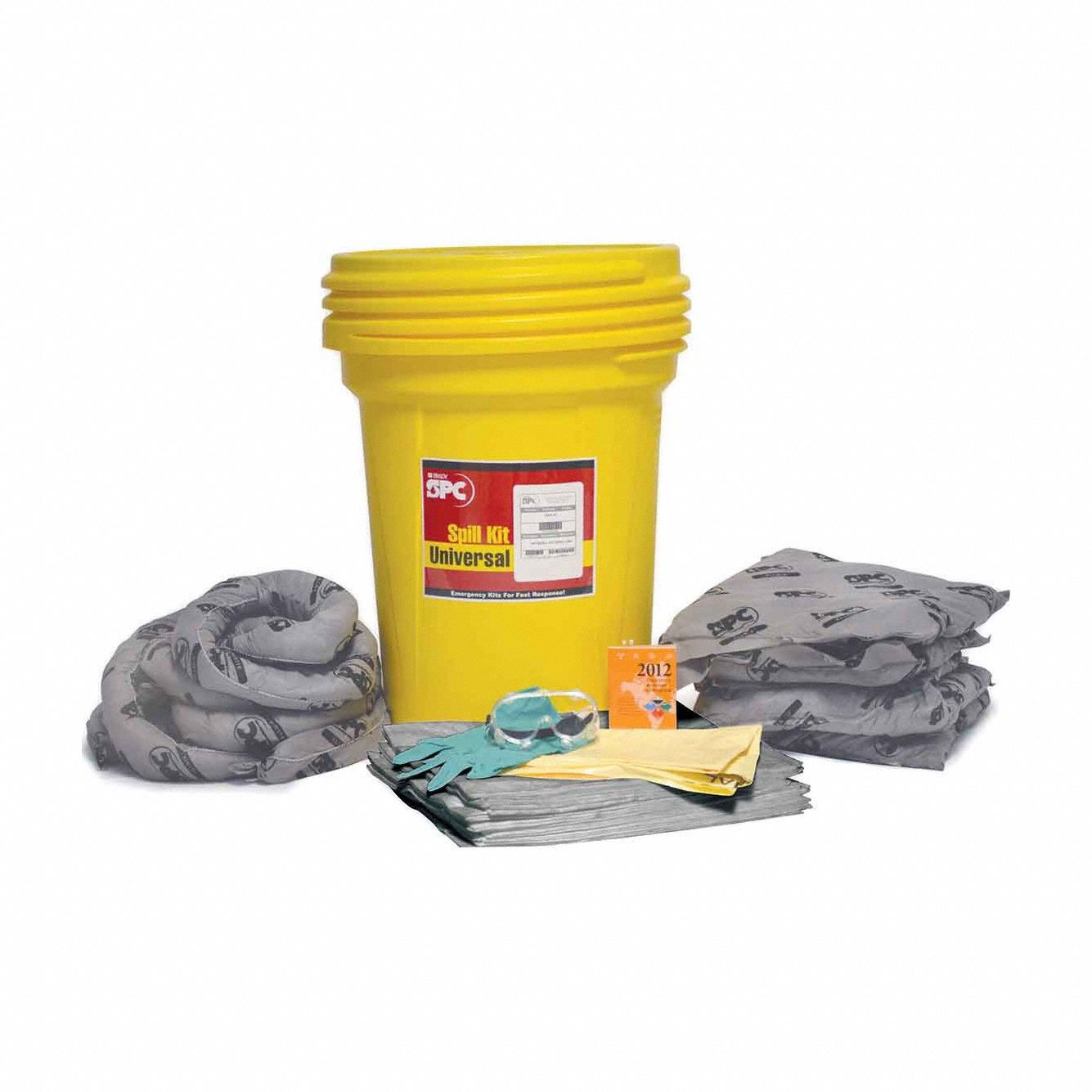 Spill Kit: 36 gal Volume Absorbed Per Kit, 30 gal Drum, Yellow, Drum