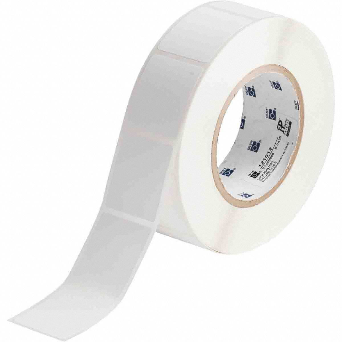 Pre-Cut Label Stock Roll: Rectangle, 1 1/2 in x 1 3/4 in, 1 3/4 in, White, 8.0 mL Vial/Tube Size