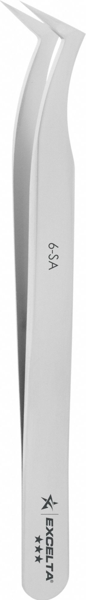 Tweezers: Stainless Steel, Point, Bent Tip
