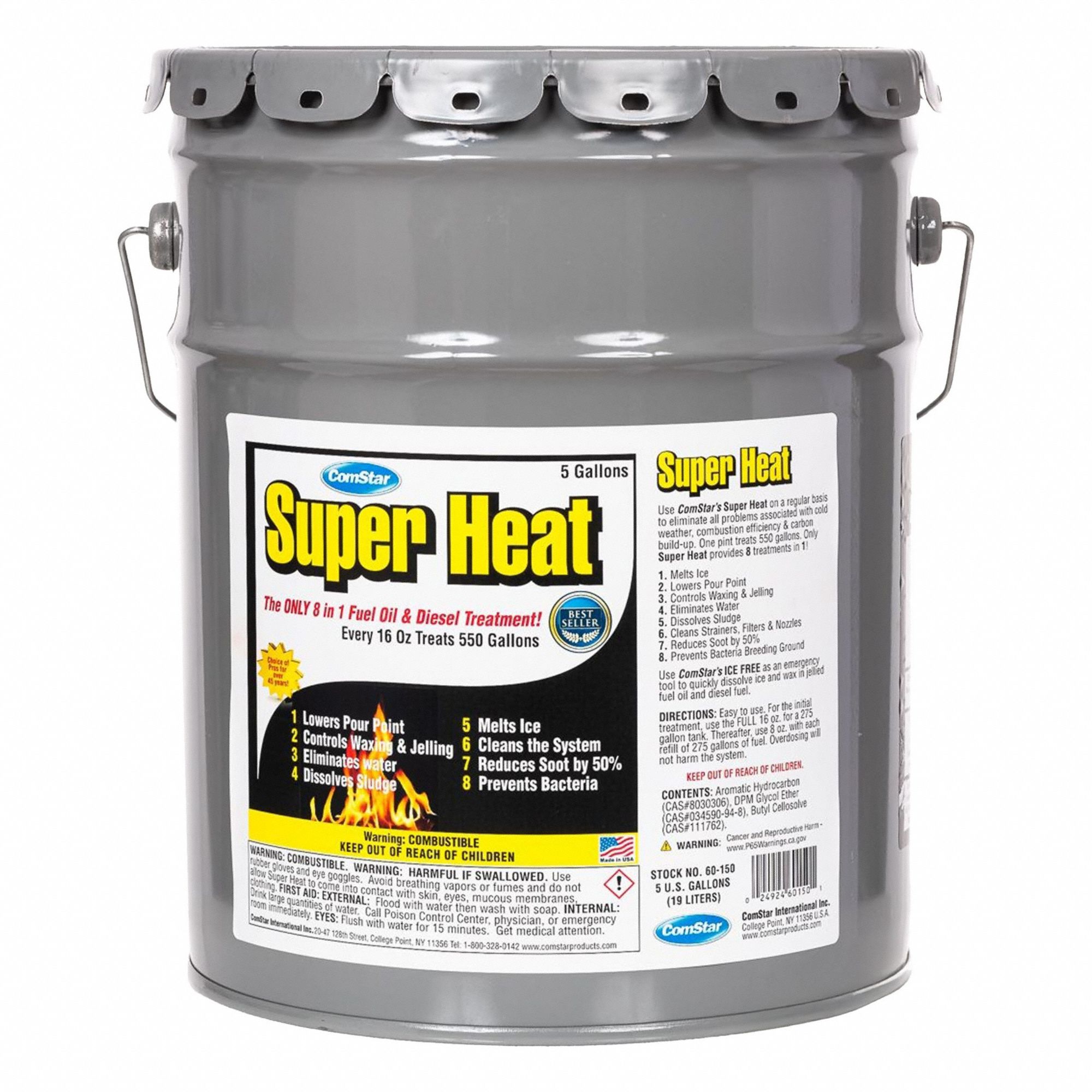 Fuel Additive: 5 gal, Diesel Fuel/Fuel Oil Compatible, Super Heat Series