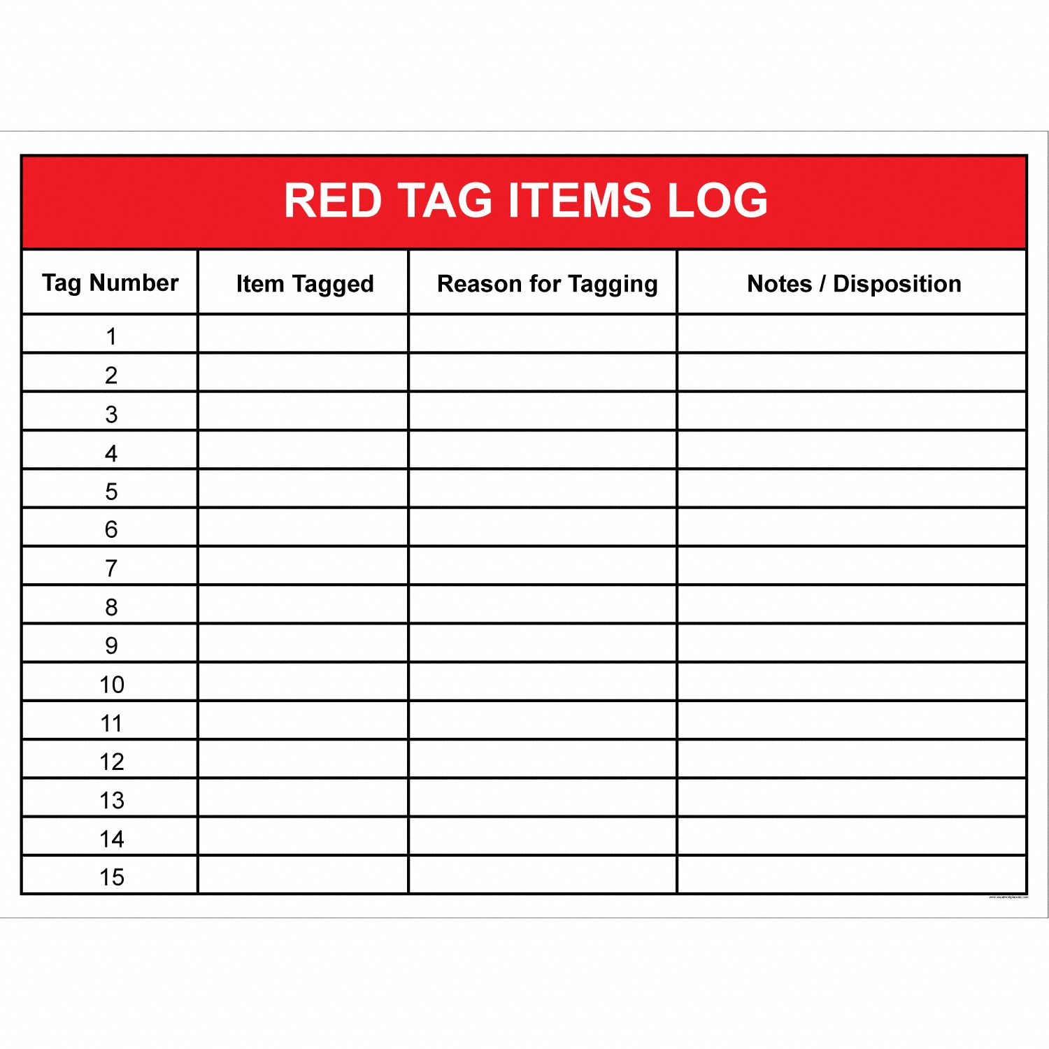 Red Tag Board