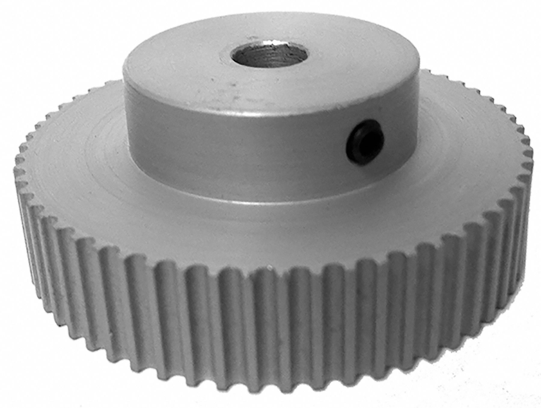 DAYTON Timing Pulley: Curvilinear, Fixed, For HTD Timing Belt Section, For 9 mm Belt Wd, 60 Teeth (MPN 60-3M09-6A4). Key specifications — Brand: DAYTON; Finish: Clear Anodized; For Belt Series: Powerhouse®.