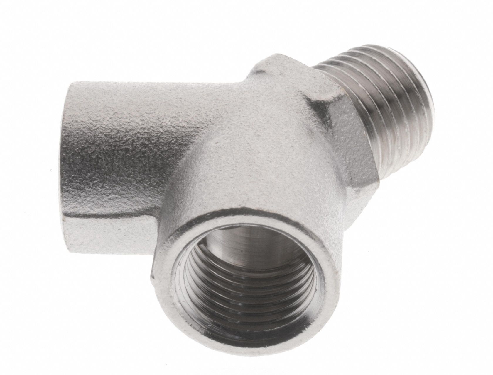 Push-Fit Wye Fitting: 1/2 in Pipe x 1/2 in Pipe x 1/2 in Pipe Size, BSPP x BSPT x FBSPP