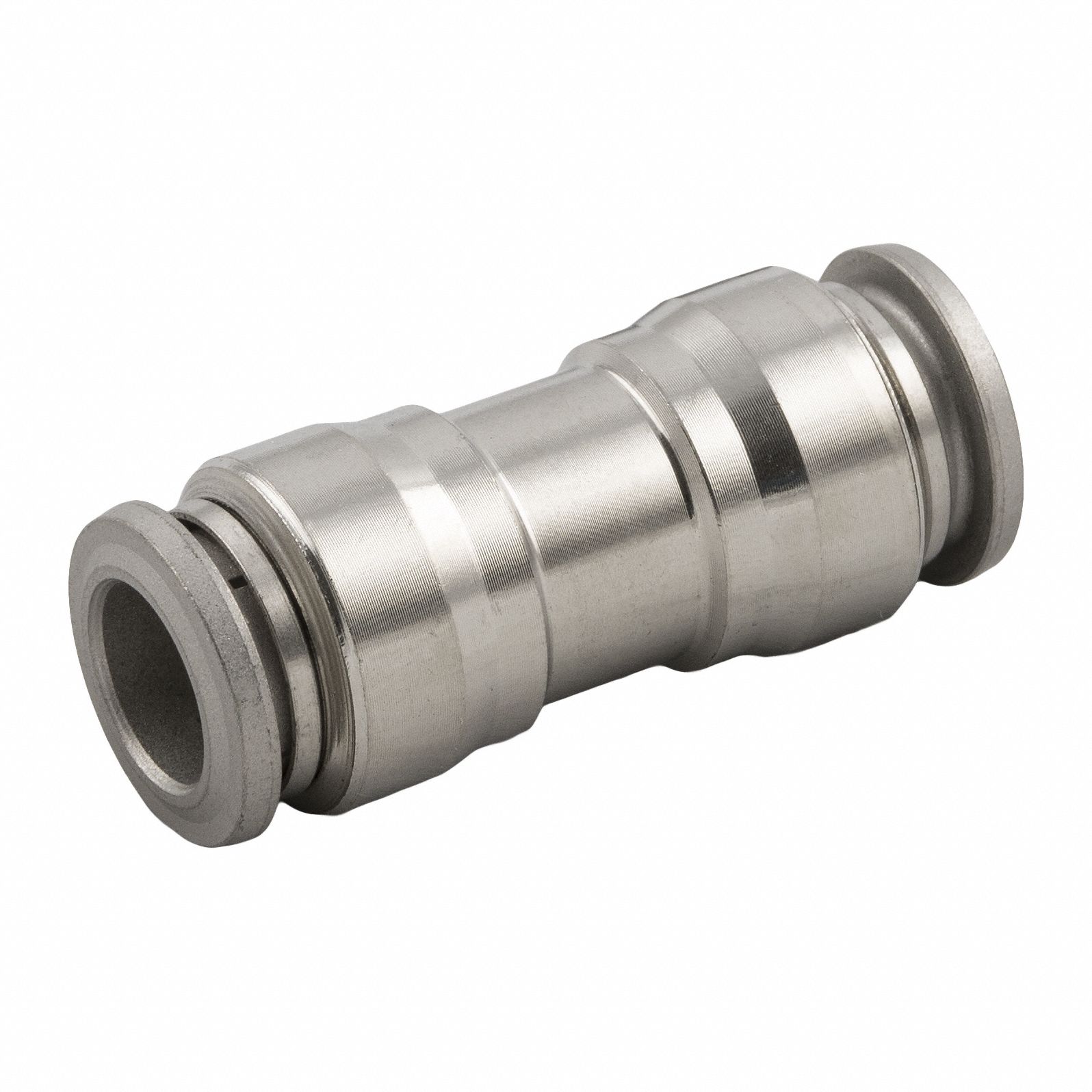 Push To Connect Fitting: 12 mm OD x 10 mm OD Size, Push-to-Connect x Push-to-Connect, Silver