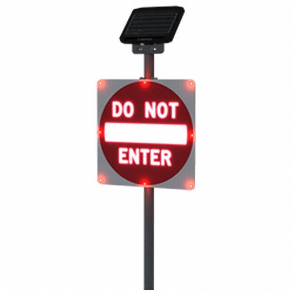 Internally Illuminated LED Traffic Sign: 30 x 30 in Nominal Sign Size, Aluminum, 0.08 in Thick