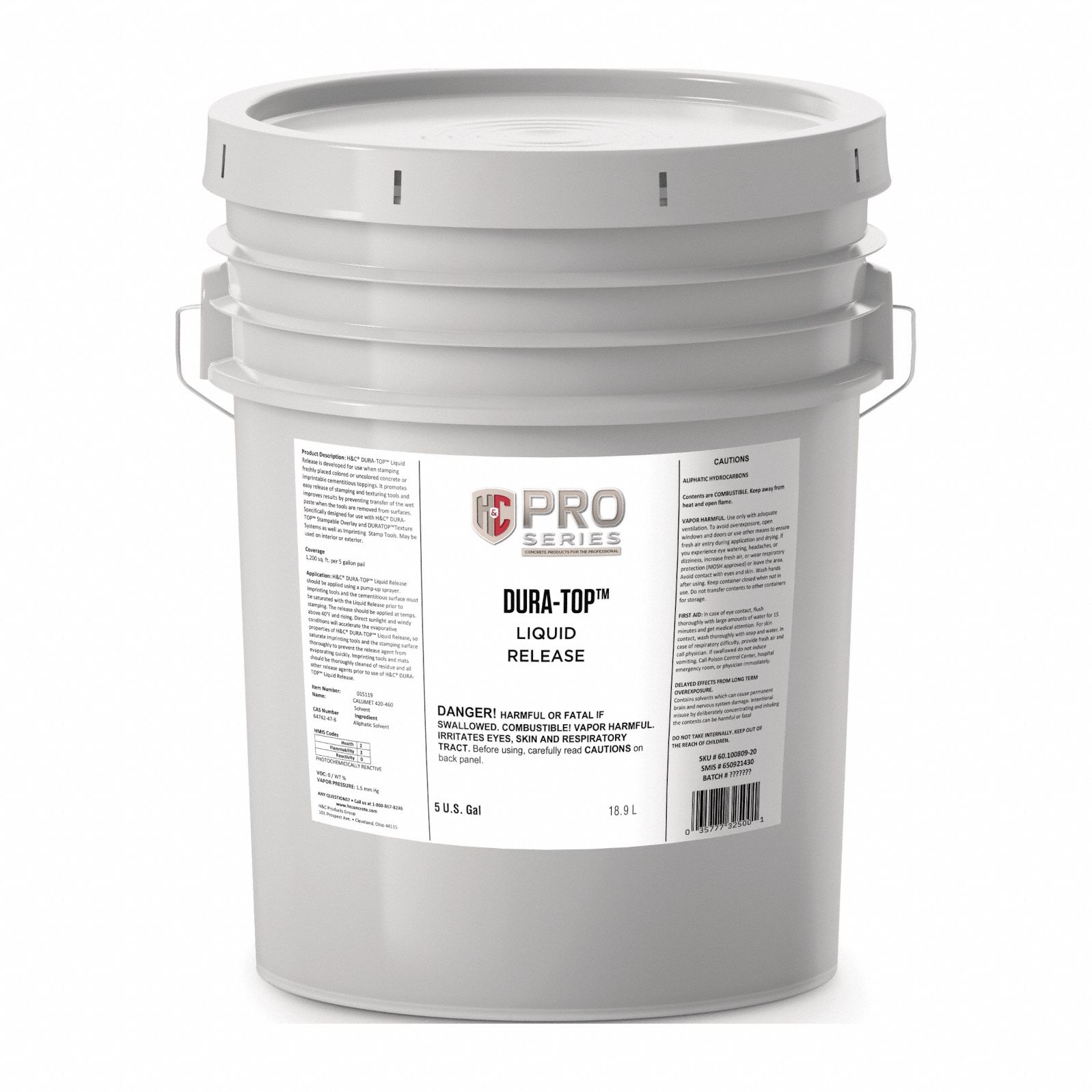 Concrete Resurfacer: Petroleum Distillate, 5 gal Container Size, Pail, Clear