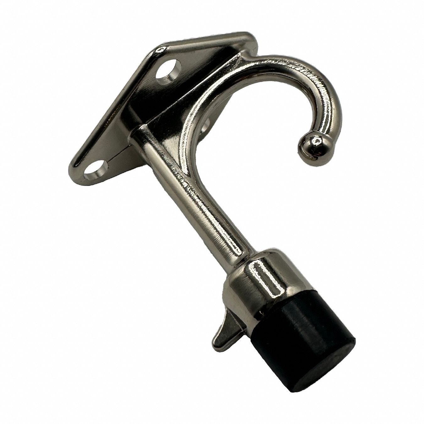 HADRIAN Hook and Bumper: Brushed Zamac, Brushed, 2 1/4 in Overall Ht, 1 1/2 in Overall Wd (MPN 601900-700). Key specifications — Compatible Partition Material: Plastic; Material: Brushed Zamac; Finish: Brushed; Component Type: Hook and Bumper; Brand: HADRIAN.