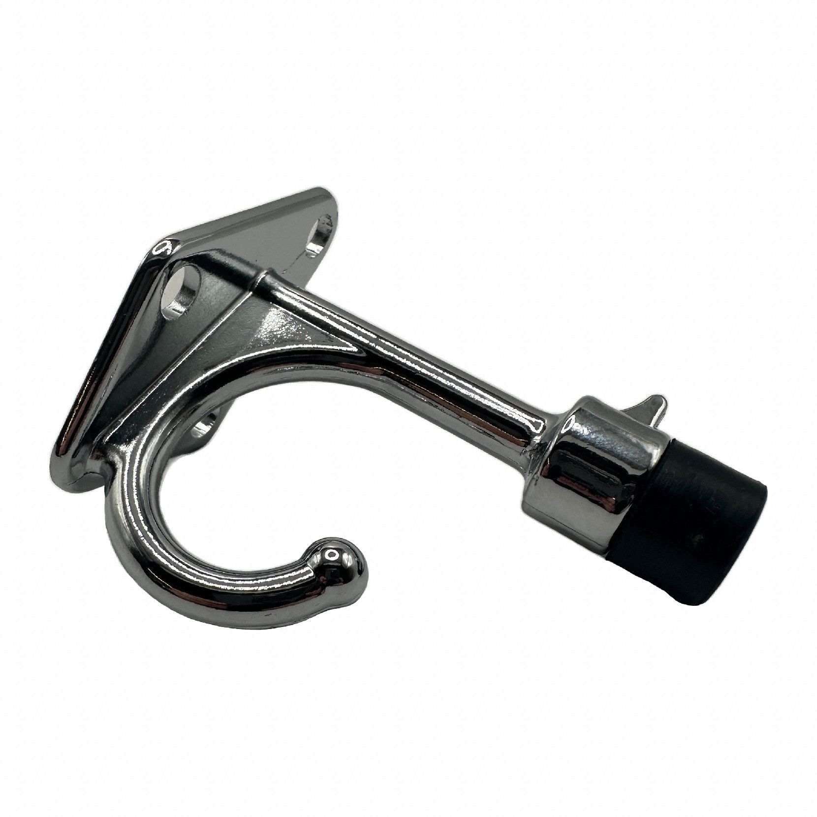 HADRIAN Hook and Bumper: Chrome Zamac, Coated, 2 1/4 in Overall Ht, 1 1/2 in Overall Wd (MPN 601900). Key specifications — Compatible Partition Material: Metal; Material: Chrome Zamac; Finish: Coated; Component Type: Hook and Bumper; Brand: HADRIAN.