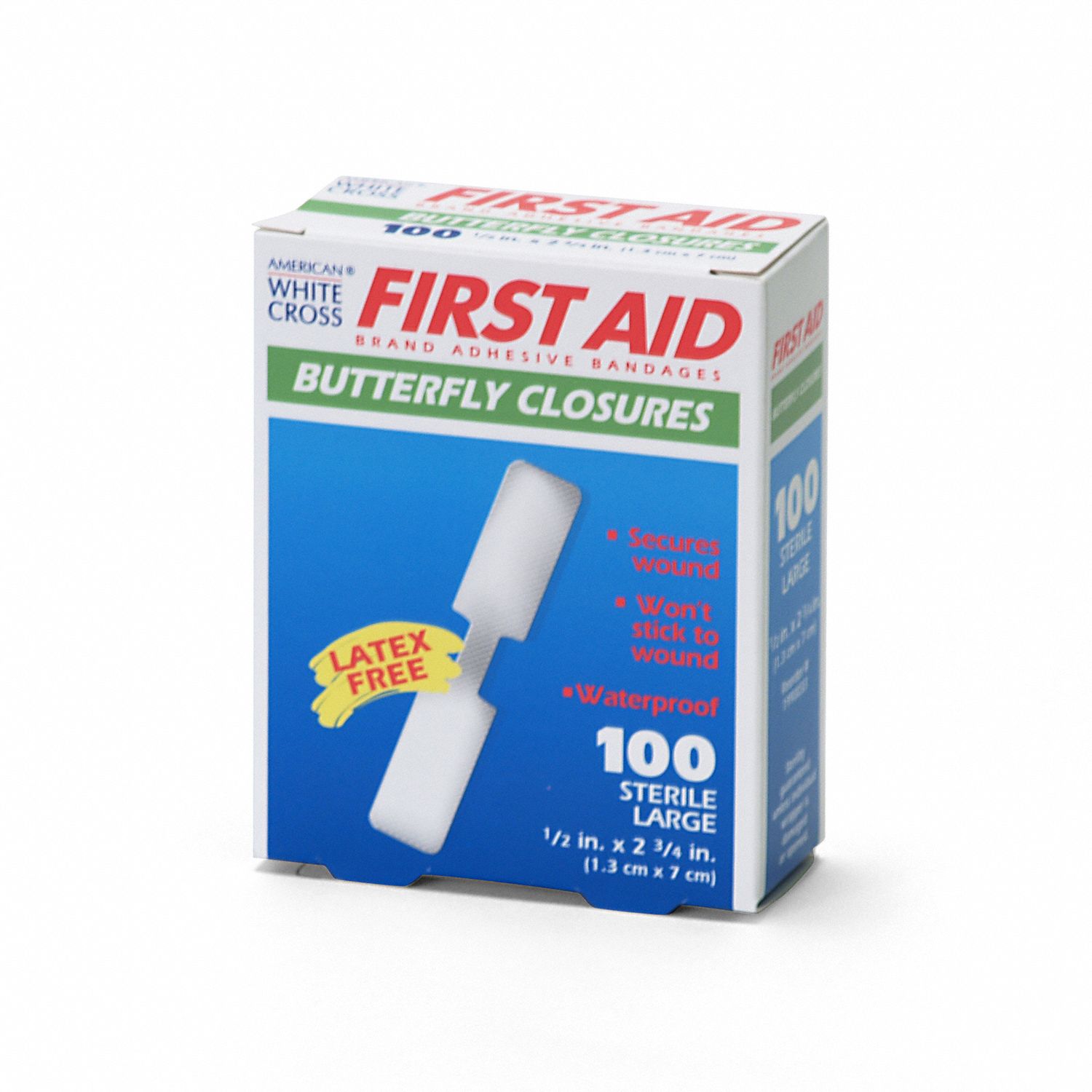 Adhesive Bandage: Strip Bandages, 1/2 in Wd, 2 3/4 in Lg, Not Metal Detectable