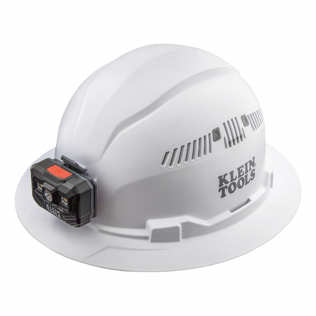 HARD HAT,VENTED BRIM W/HEADLAMP