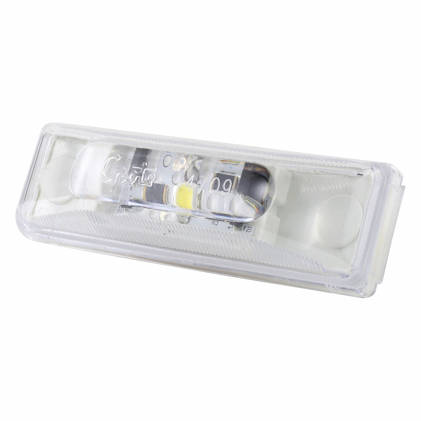 UTILITY LIGHT, COURTESY LIGHT, LED, CLEAR, RECTANGULAR, 12V DC, PIGTAIL, 3 13/16 IN OVERALL L