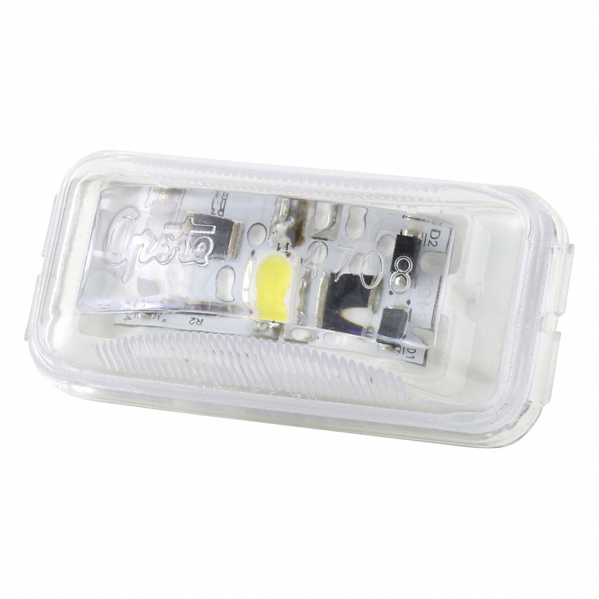 COURTESY LIGHT, COURTESY LIGHT, LED, CLEAR, RECTANGULAR, 13.5V DC, PIGTAIL, 1/2 IN OVERALL W