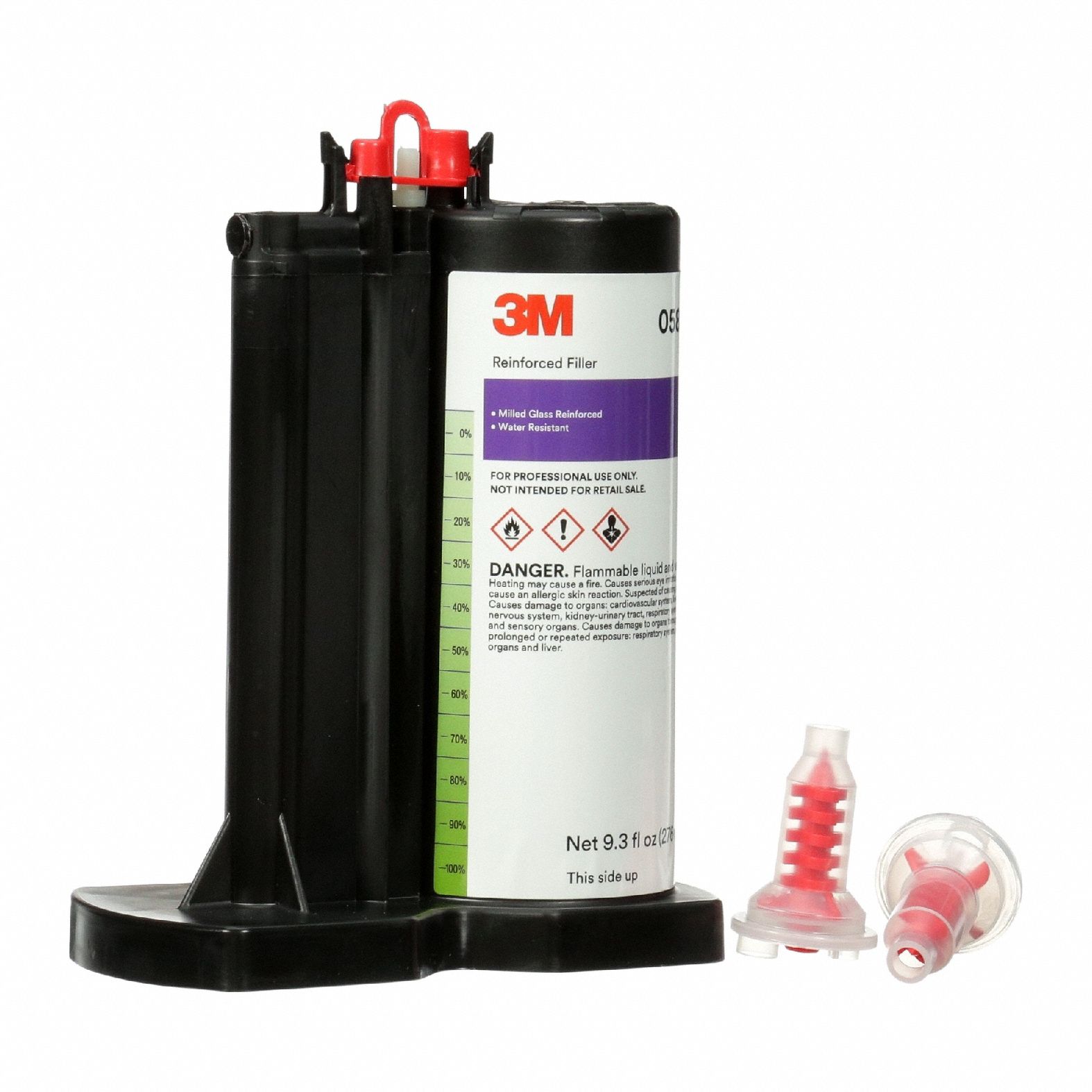 Reinforced Body Filler: Polyester, Green, Aluminum/Fiberglass/Metal, 4 min Working Time