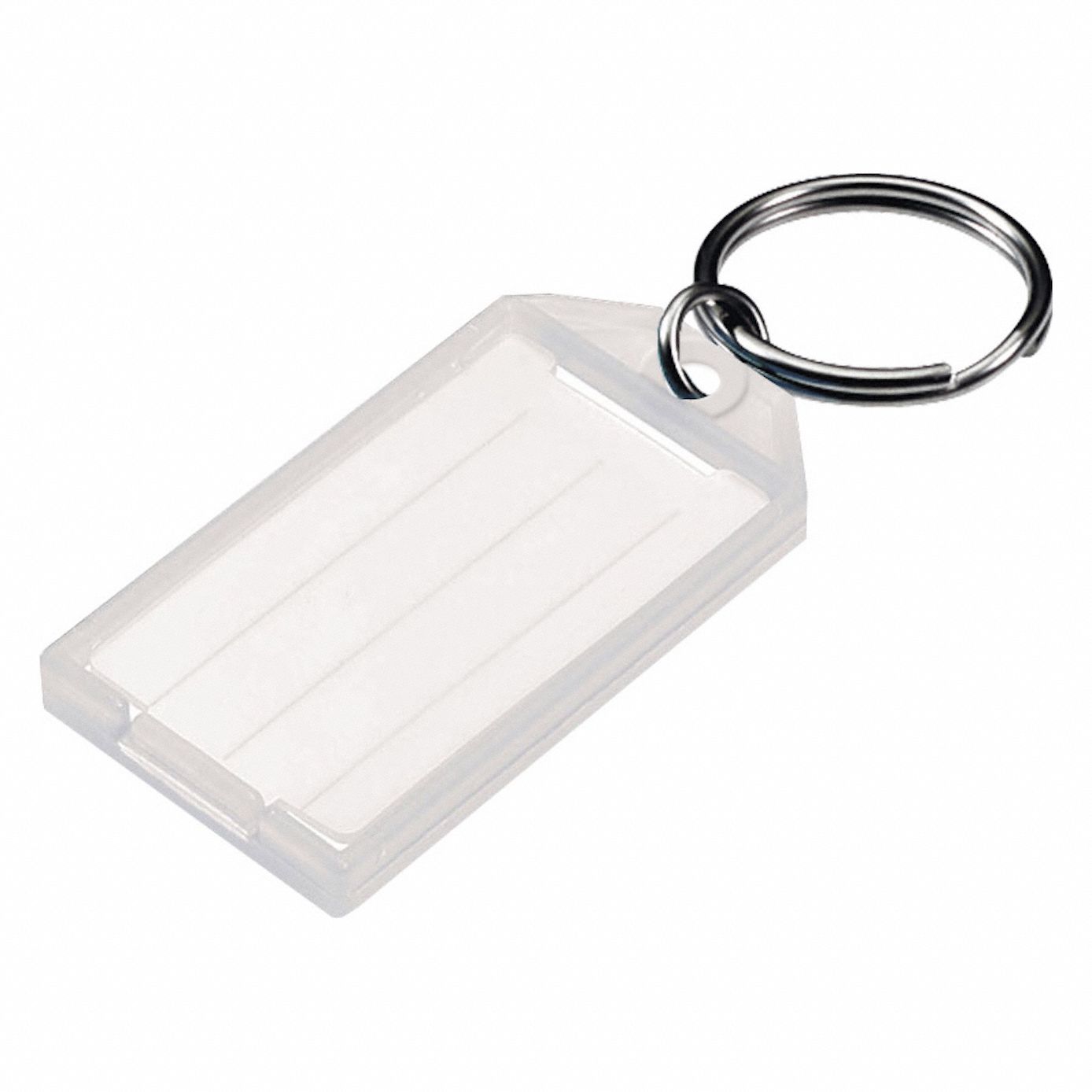 Lucky Line Large Key Tag, Clear Without Insert, V-Lock and Split Ring 090510 (100-Pack)