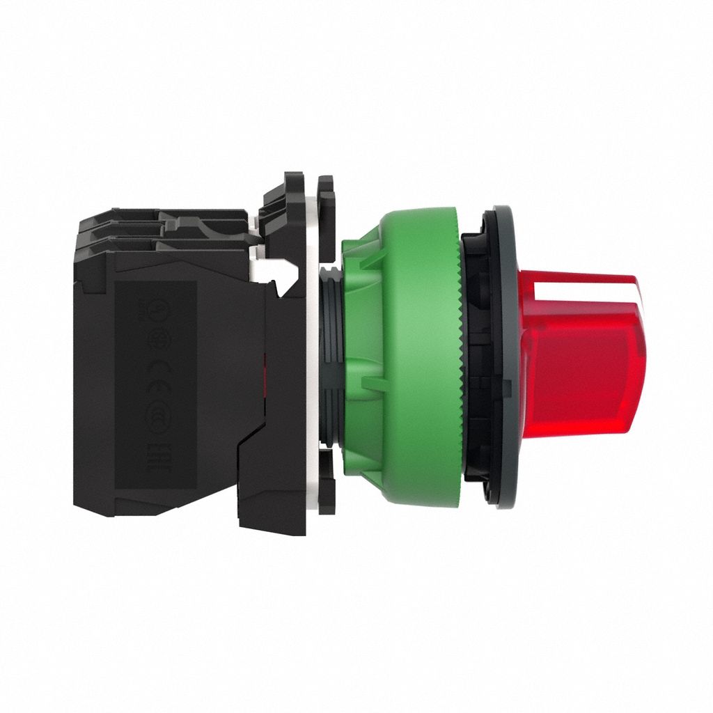 Selector Switch: 30 mm Panel Mounting Size, 2 Positions, Short Lever, 1NO/1NC