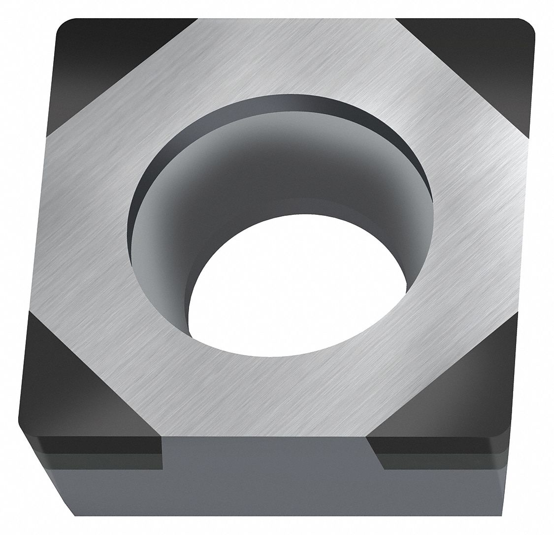 Square Turning Insert: 3/8 in Inscribed Circle, Neutral, 1/32 in Corner Radius, SCGW Insert