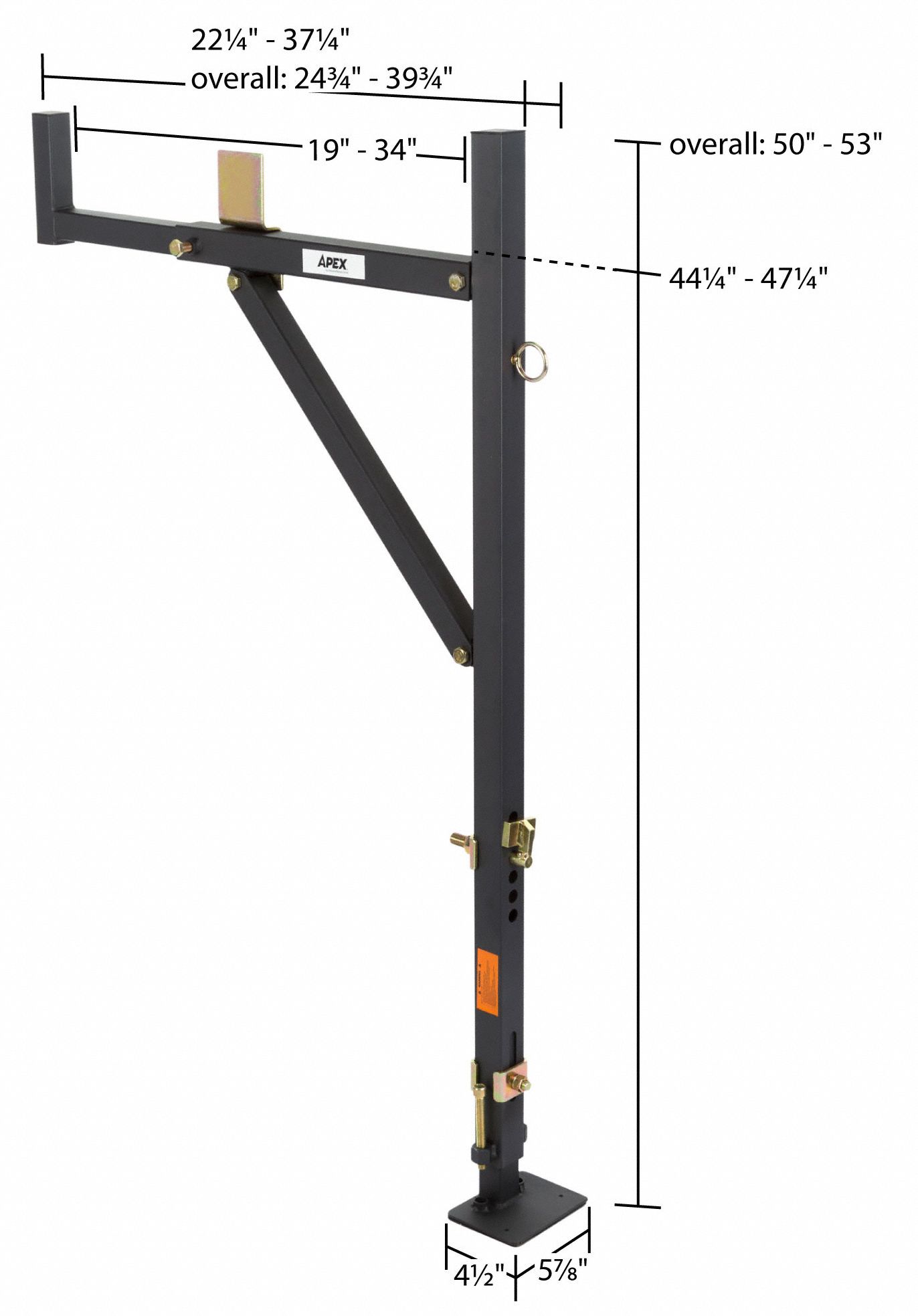 apex ladder rack on Apex Truck Ladder Rack 49 1 2 To 52 L Steel 60ag55 Ndslr Grainger