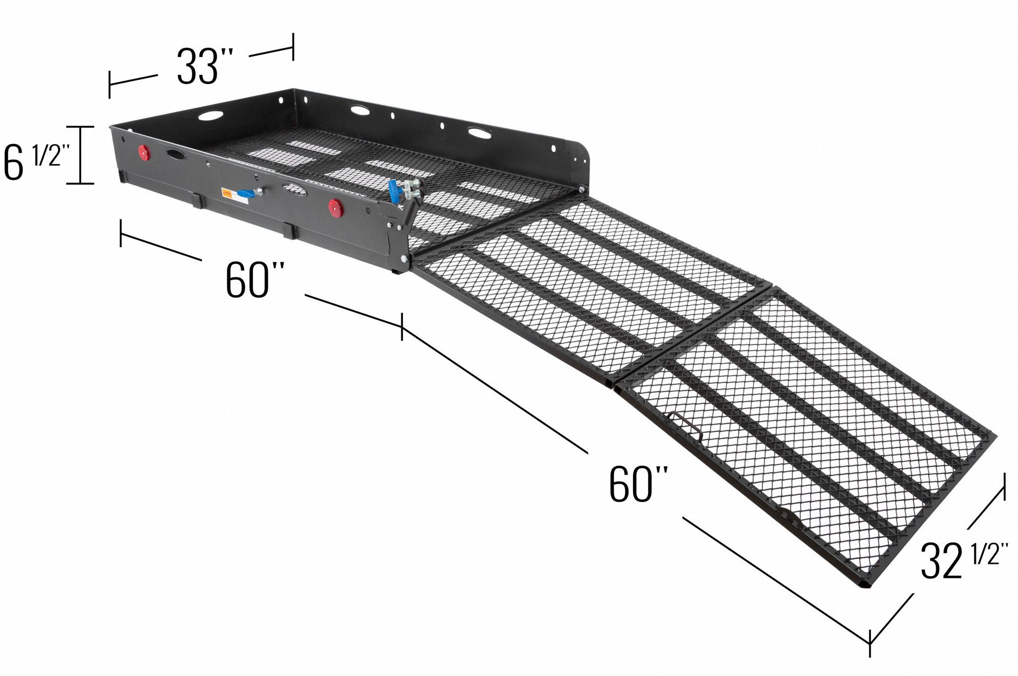 APEX Cargo Carrier Black, Single/Drop Door Lid, 60 in Overall Wd, 33