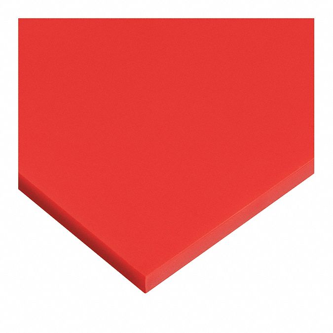 Acrylic Sheet: 0.25 in Thick, 12 in x 24 in, Red, Opaque, 9, 000 psi Tensile Strength, 0.3 ft-lb/in