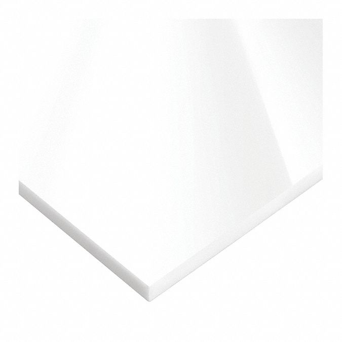 Acrylic Sheet: 0.1875 in Thick, 12 in x 4 ft, White, Opaque, 9, 000 psi Tensile Strength