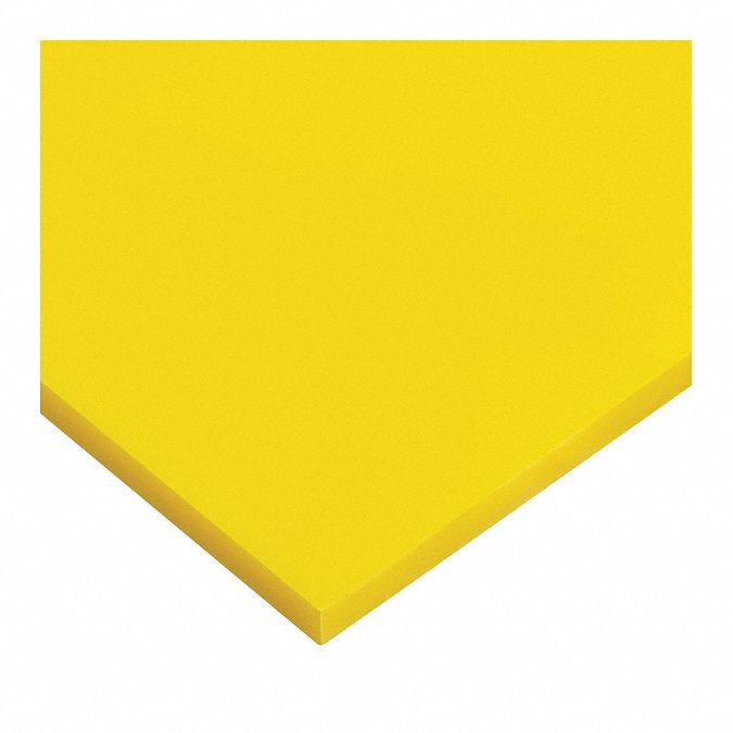 Acrylic Bar: 0.125 in Thick, 1 in x 12 in, Yellow, Opaque, 9, 000 psi Tensile Strength, 0.3 ft-lb/in