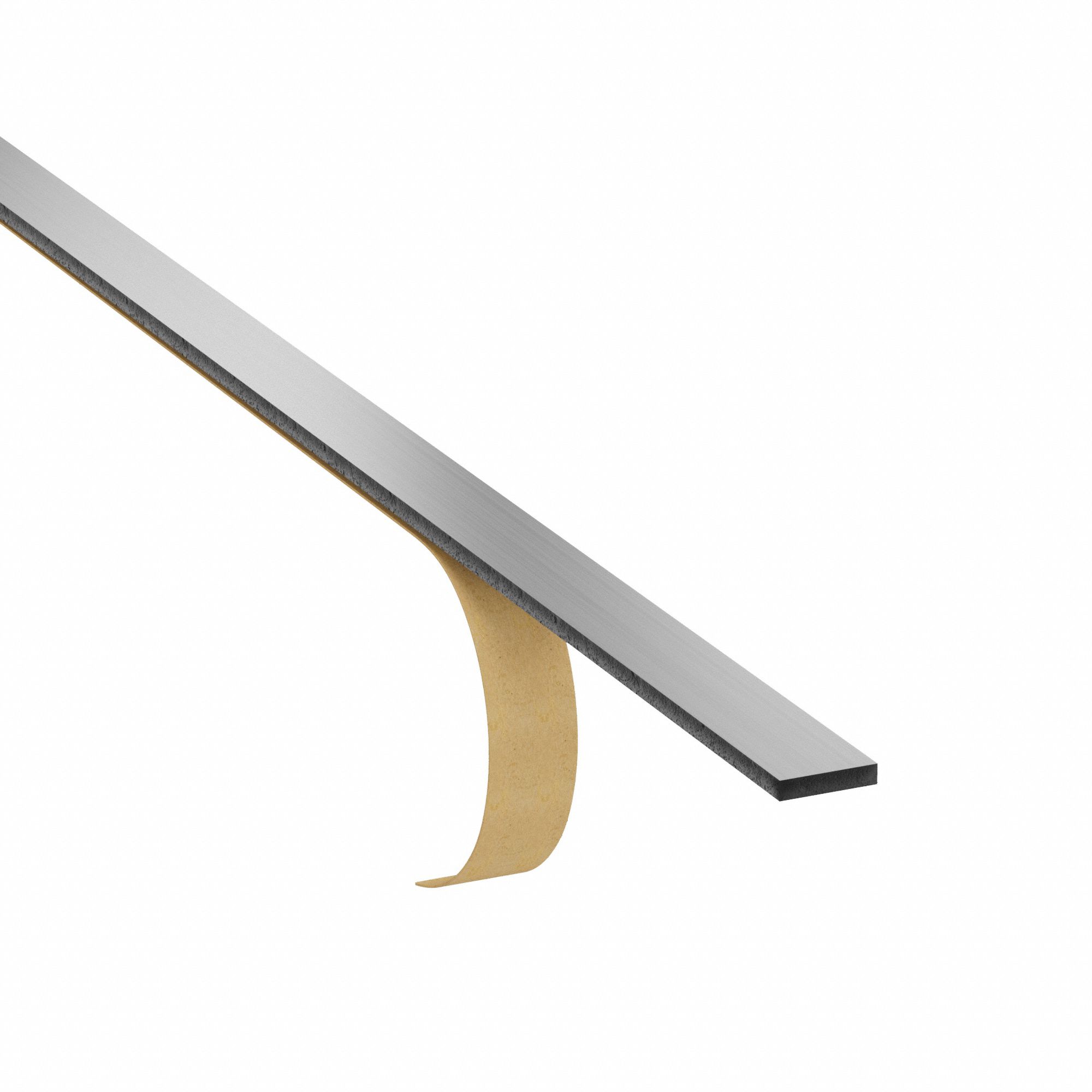 Foam Strip: Std, 1/16 in Thick, 1/2 in x 120 in, Black, Semi-Closed Cell, 1-Sided Adhesive, Textured