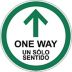 Bilingual Spanish - One Way Arrow Floor Sign