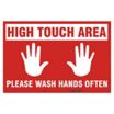 High Touch Area - Please Wash Hands Floor Sign