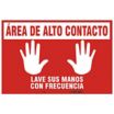 Spanish - High Touch Area - Please Wash Hands Floor Sign