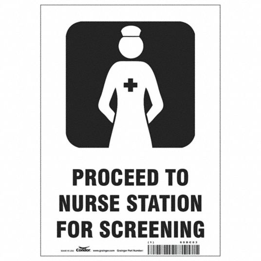 CONDOR Nurse Station Screening Sign, Please Proceed To Nurse Station ...