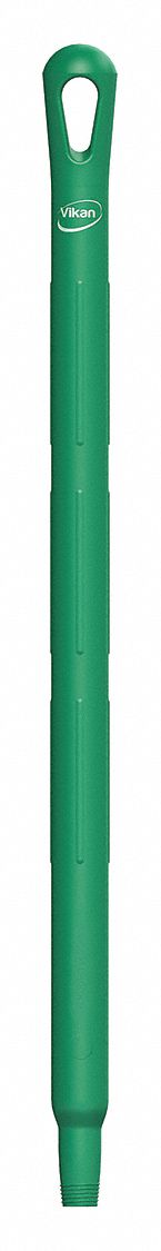 COLOUR CODED HANDLE, THREADED, EUROPEAN, POLYPROPYLENE, 25½ IN L, 1¼ IN DIAMETER, GREEN