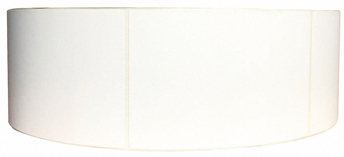 Barcode Printer Label: 3 in Label Wd, 4 in Label Ht, White, 3 in Core Dia., Matte