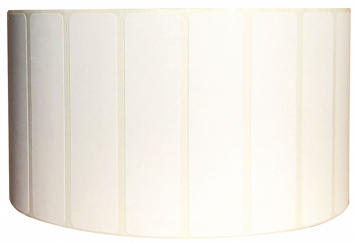 Barcode Printer Label: 4 in Label Wd, 1 in Label Ht, White, 3 in Core Dia., Matte