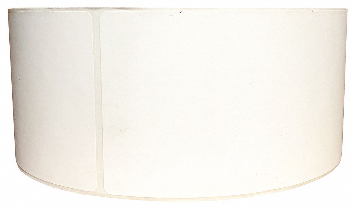 Barcode Printer Label: 4 in Label Wd, 5 in Label Ht, White, 3 in Core Dia., Matte