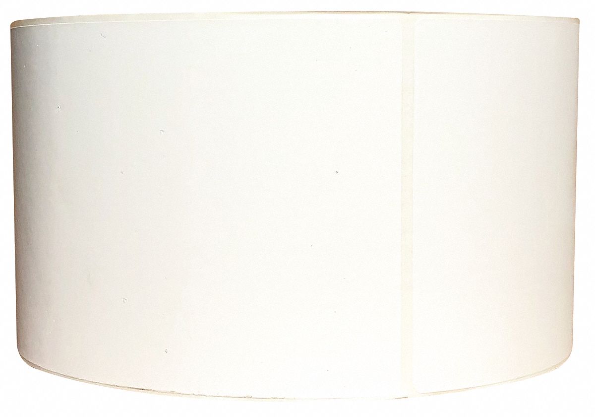 Barcode Printer Label: 4 in Label Wd, 6 in Label Ht, White, 3 in Core Dia., Matte