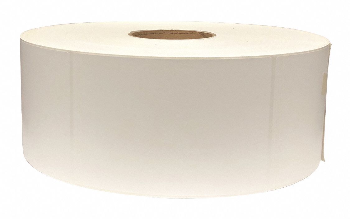 Barcode Printer Label: 4 in Label Wd, 6 in Label Ht, White, 3 in Core Dia., Matte