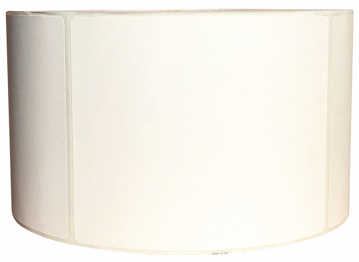 Barcode Printer Label: 5 in Label Wd, 5 in Label Ht, White, 3 in Core Dia., Matte