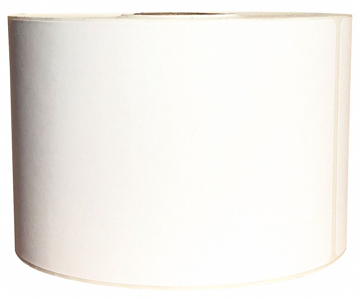 Barcode Printer Label: 5 in Label Wd, 8 in Label Ht, White, 3 in Core Dia., Matte