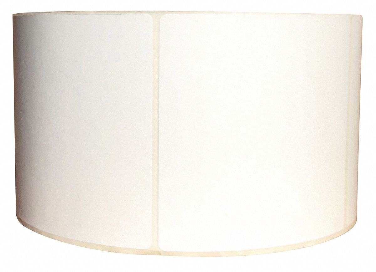 Barcode Printer Label: 6 in Label Wd, 4 in Label Ht, White, 3 in Core Dia., Matte