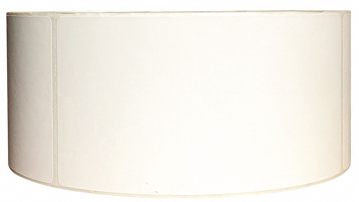 Barcode Printer Label: 3 in Label Wd, 5 in Label Ht, White, 1 in Core Dia., Matte