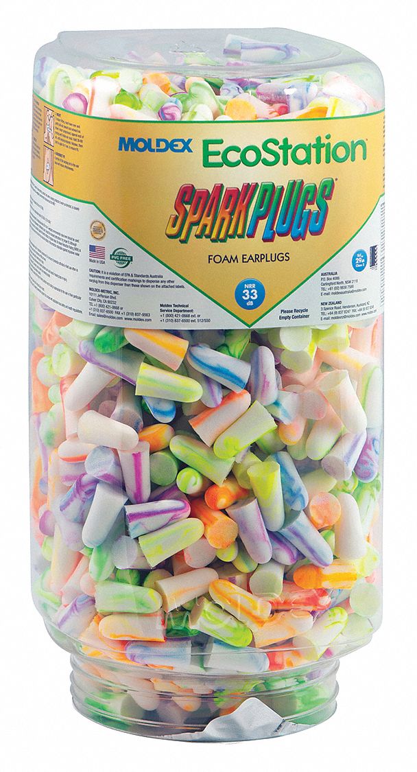 Ear Plug Refill: Dispenser Refill, Bullet, 33 dB NRR, Uncorded, Roll-Down, Disposable