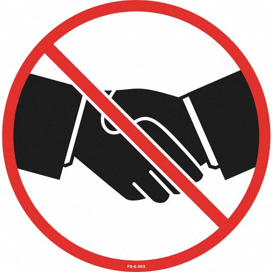 printable sign no hand shake