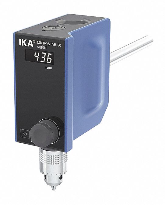 Overhead Mixer: 500 RPM Max Speed, 30 N-cm, 20, 000 cps Max Viscosity, 20 L Volume, 2.8 lb Wt