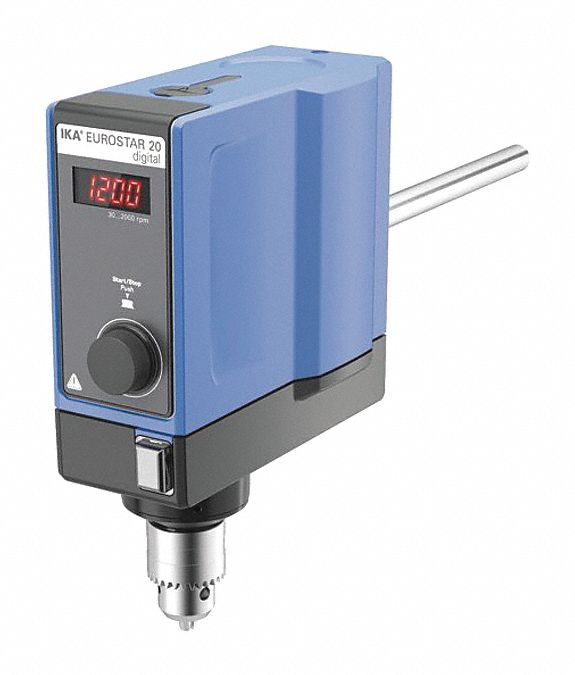 Overhead Mixer: 2, 000 RPM Max Speed, 20 N-cm, 10, 000 cps Max Viscosity, 15 L Volume, 8.6 lb Wt