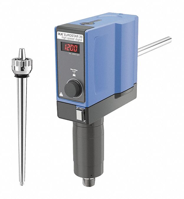 Overhead Mixer: 6, 000 RPM Max Speed, 20 N-cm, 10, 000 cps Max Viscosity, 20 L Volume, 11.7 lb Wt