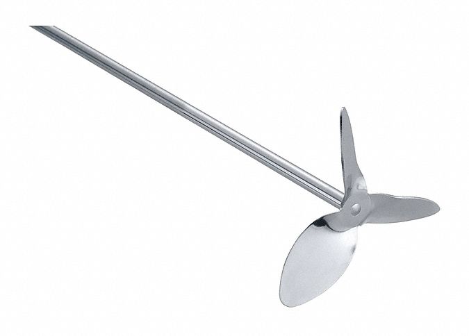 Stirrer: Stirrer, 3/8 in Shaft Dia, 21 3/4 in Shaft Lg, 3 Blades, Propeller, 5 1/2 in Blade Dia