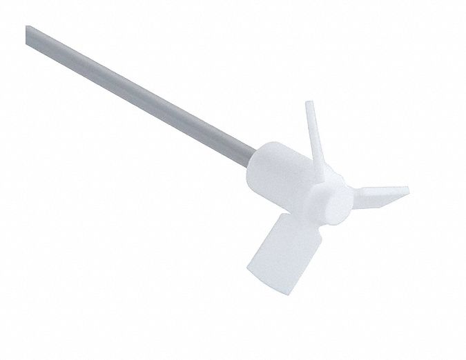 Stirrer: Stirrer, 1/4 in Shaft Dia, 13 3/4 in Shaft Lg, 3 Blades, Propeller, PTFE
