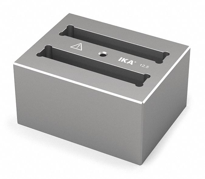 Dry Block: Anodized Aluminum, 3 3/4 in Overall Wd, 3 in Overall Lg, 25 3/8 mm Well Dp