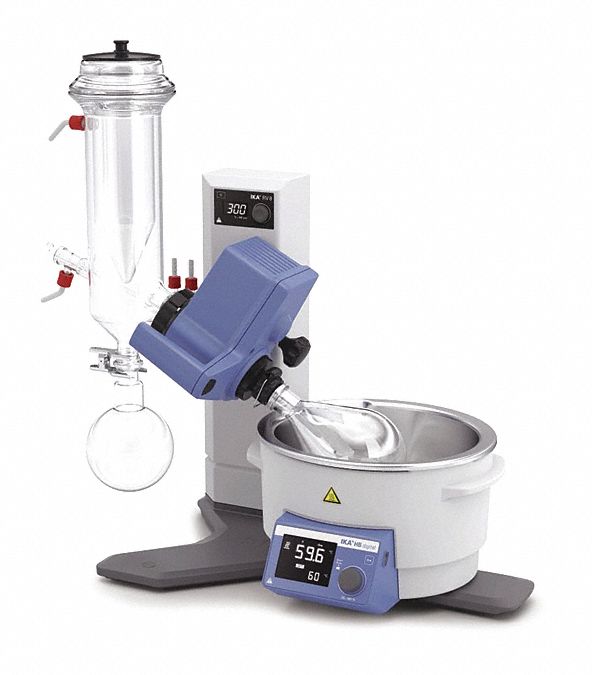 Rotary Evaporator: Manual, 4 L, 5 RPM to 300 RPM, 1, 400 W Heating Capacity, Dry Ice Condenser