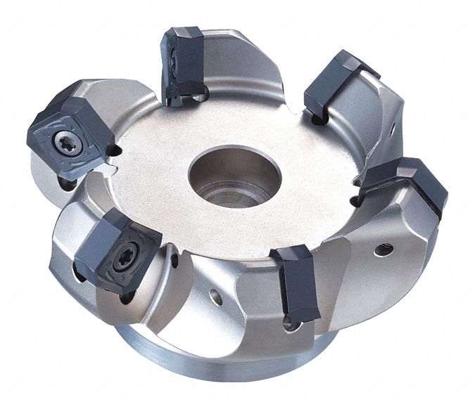 Indexable Face Mill: 115.00mm Max. Cutting Dia., 31.75mm Arbor Dia., 45° Side Cutting Edge Angle